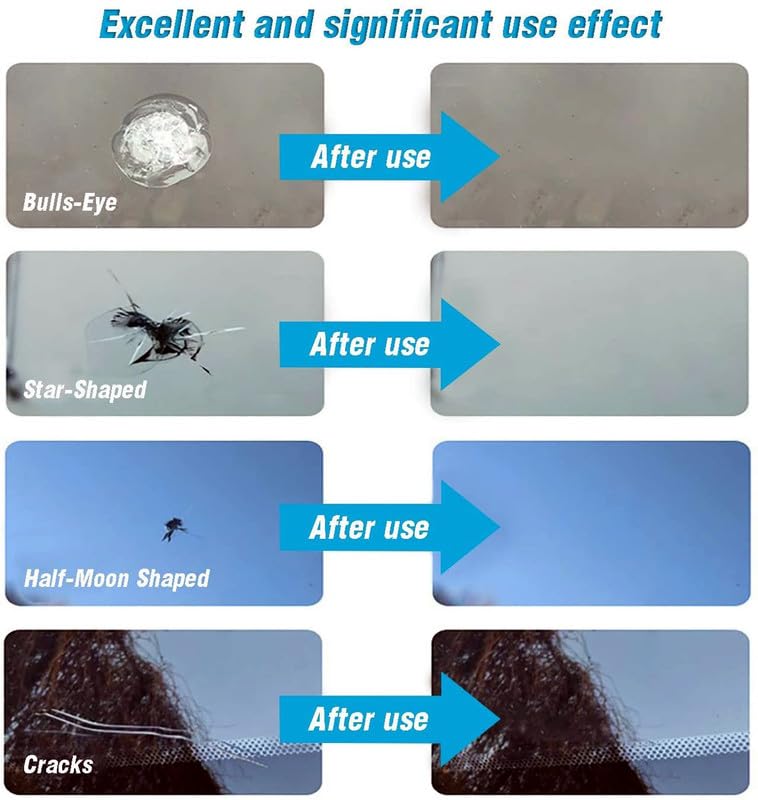 Car Windscreen Repair Kit, Cars Windshield Crack Scratch Resin Repair Tool, Car's Wind-Shield Crack-Repair Kit, for Fix Auto Wind-Shield Glass-Cracks, Bulls (Pack of 1)