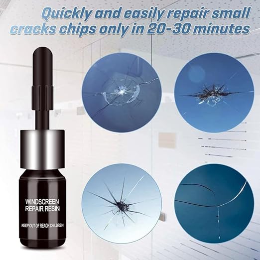 Car Windscreen Repair Kit, Cars Windshield Crack Scratch Resin Repair Tool, Car's Wind-Shield Crack-Repair Kit, for Fix Auto Wind-Shield Glass-Cracks, Bulls (Pack of 1)