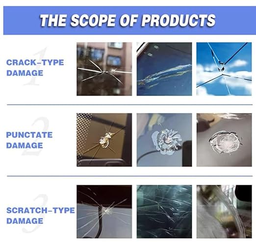 Car Windscreen Repair Kit, Cars Windshield Crack Scratch Resin Repair Tool, Car's Wind-Shield Crack-Repair Kit, for Fix Auto Wind-Shield Glass-Cracks, Bulls (Pack of 1)